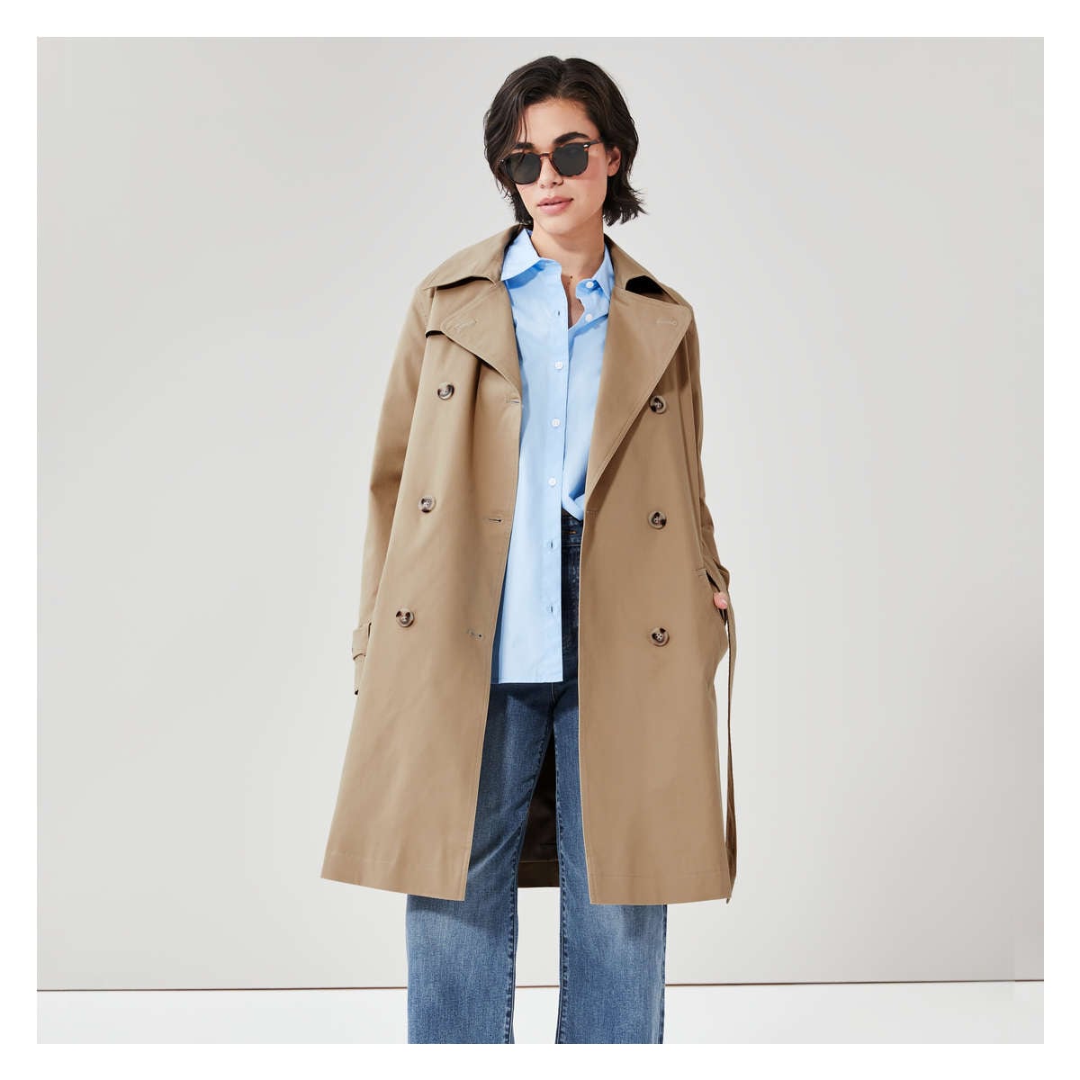 Essential Trench in JF Khaki Brown from Joe Fresh